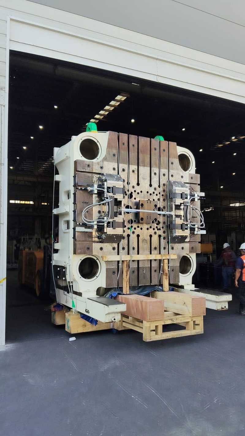 A platen brought in through the five-metre door.