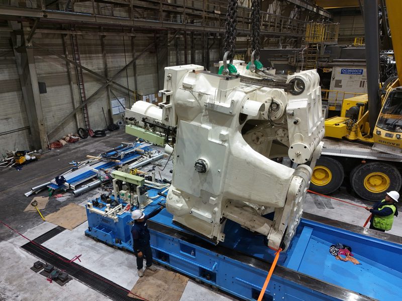 The module guided down onto its seating.