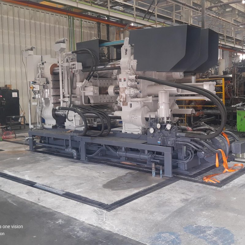 Die casting machine set and connected.