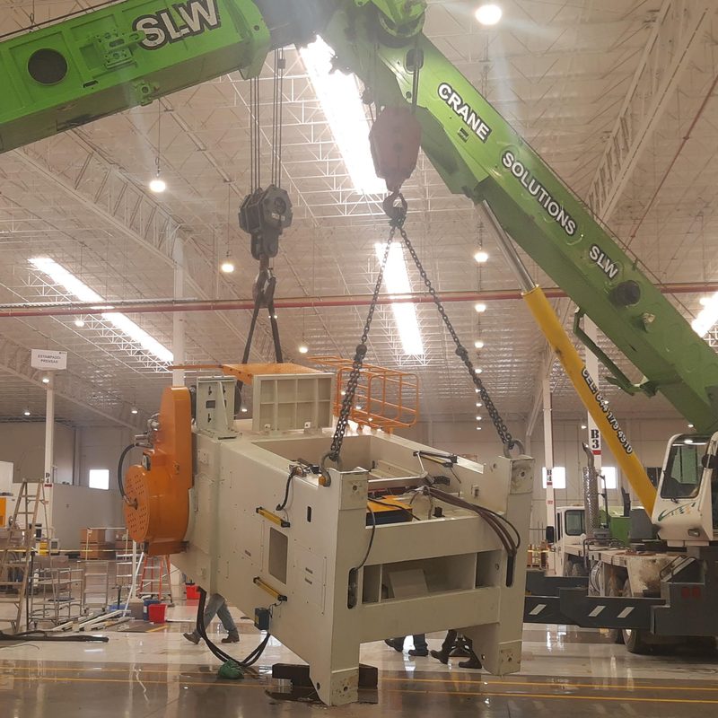 Press rigged and guided into position.