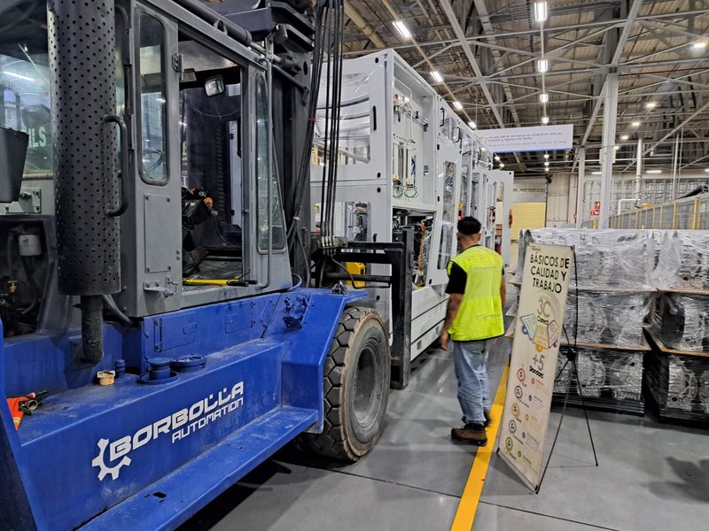 Line under installation alongside running production.